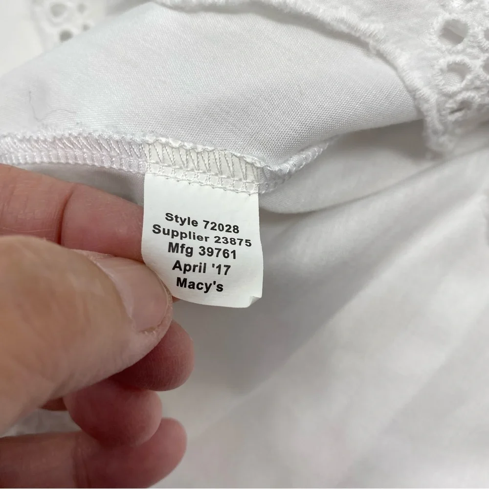 First Impressions for Macy’s White Eyelet Baby Girl Dress size 12 months